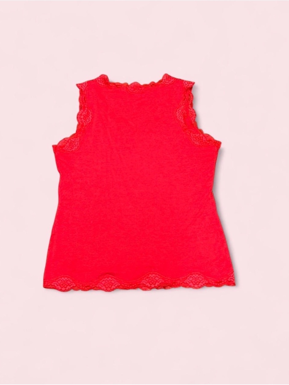 Covington Y2K Red Lace Trim Sequin Beaded Camisole Tank Top Stretch Small 6 8 - Picture 6 of 6